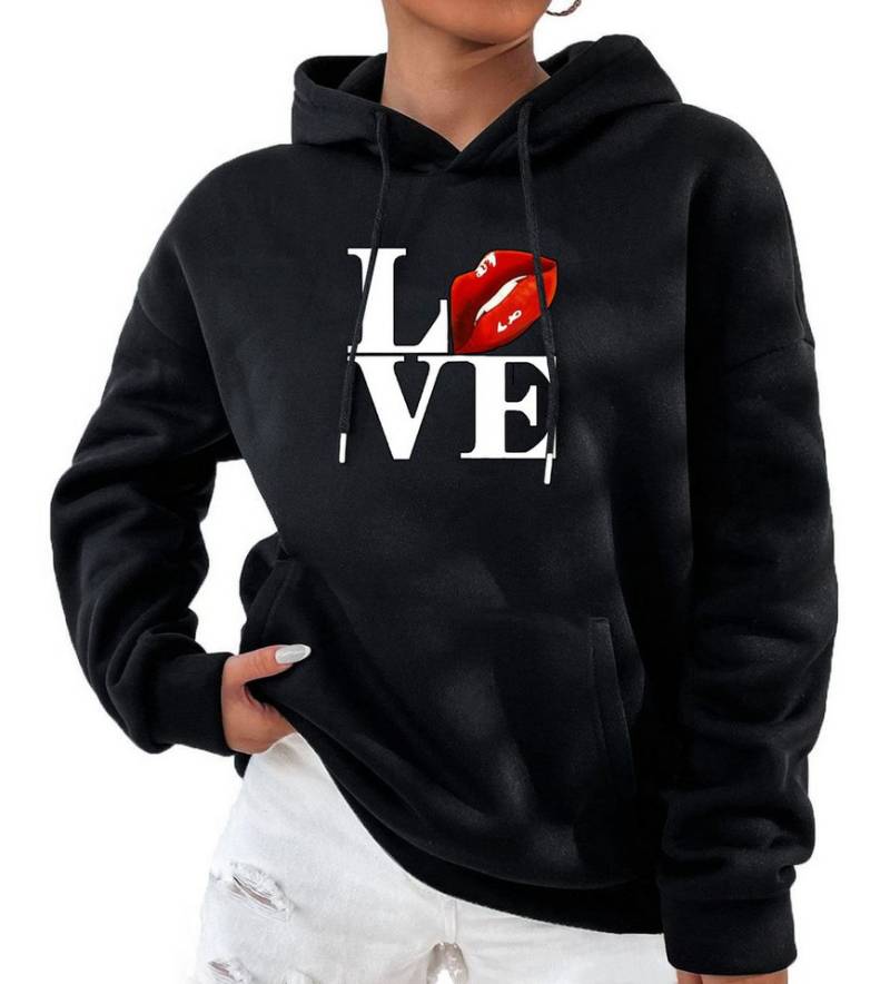RMK Hoodie Damen Pullover Oversize Love mit Baumwolle, Winter Kapuzenpullover von RMK