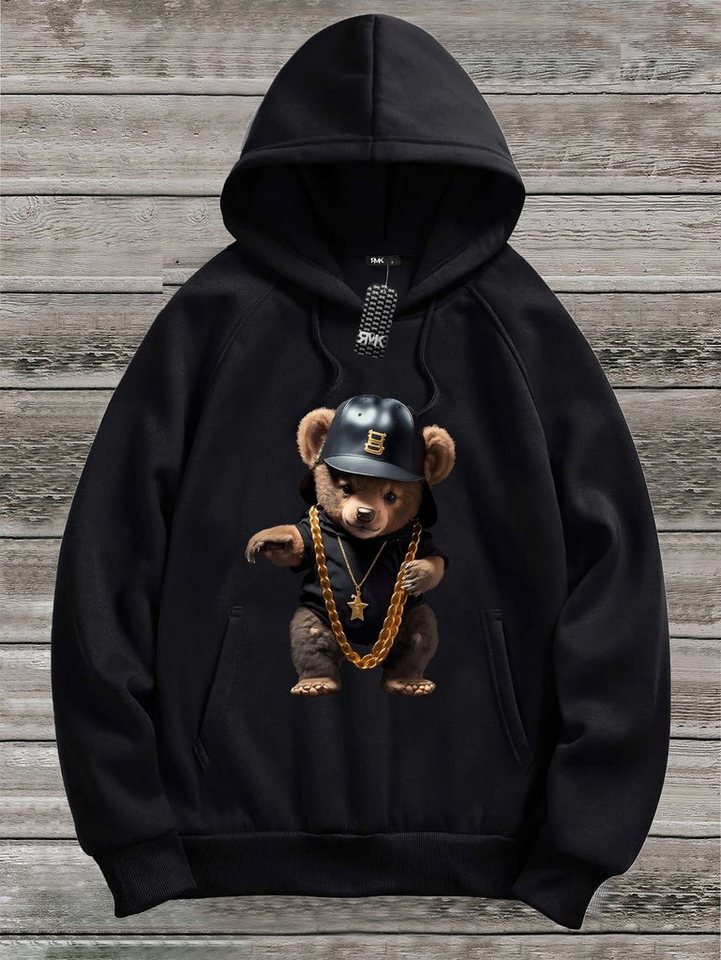 RMK Hoodie Herren Pullover Pulli Kapuzenpullover Sweatshirt Gangster Teddy Bär mit Kapuze von RMK