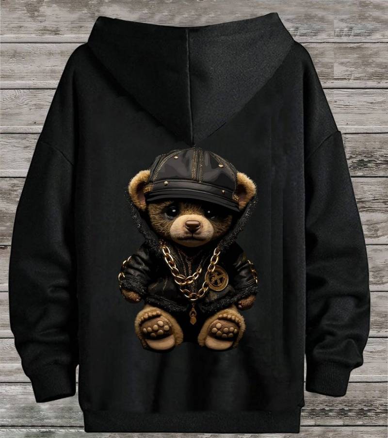 RMK Hoodie Herren Pullover Pulli Kapuzenpullover Sweatshirt Gangster Teddy Bär mit Kapuze von RMK