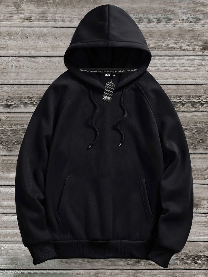 RMK Hoodie Herren Kapuzenpullover Basic Pullover Uni Hoodie mit Kapuze von RMK