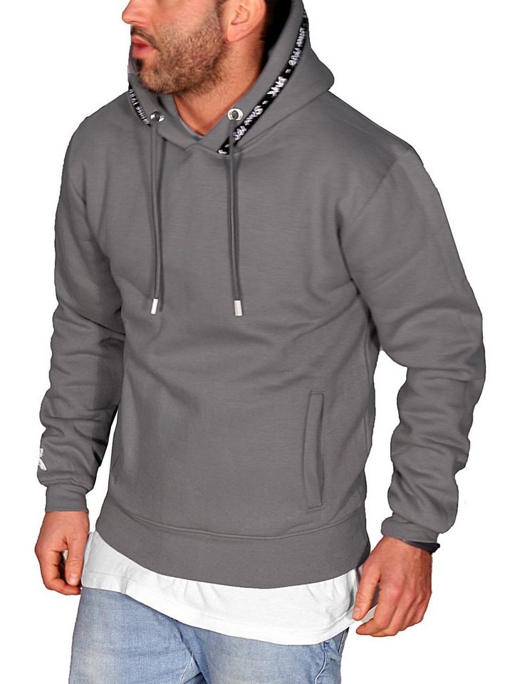 RMK Hoodie Herren Kapuzenpullover Langarmshirt Kapuze Basic Longsleeve Taschen von RMK