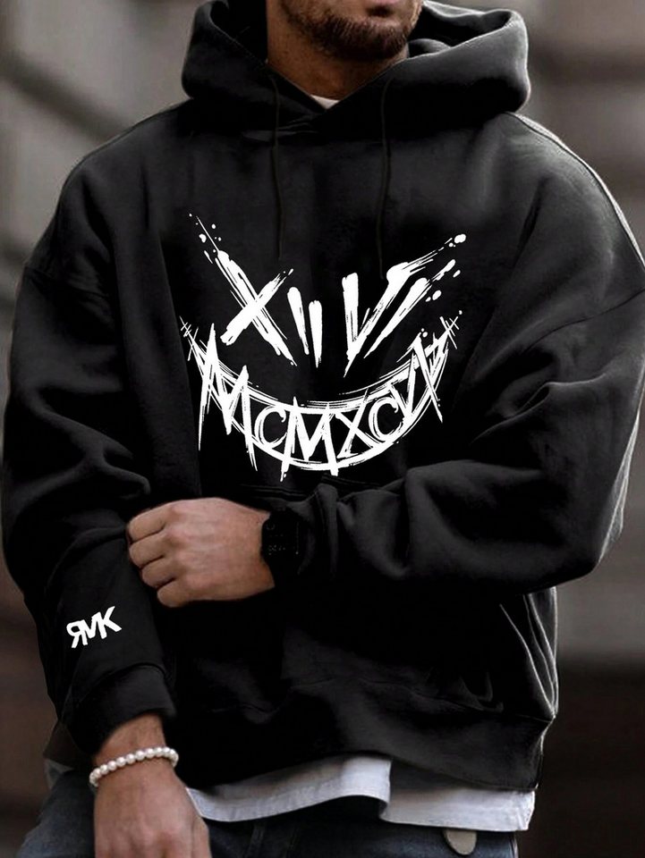 RMK Hoodie Herren Kapuzenpullover Pullover Winter Langarm Smile Smiley mit Baumwolle von RMK