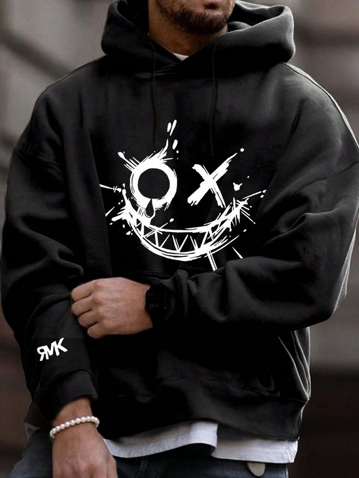 RMK Hoodie Herren Kapuzenpullover Pullover Winter Langarm Smile Smiley mit Baumwolle von RMK