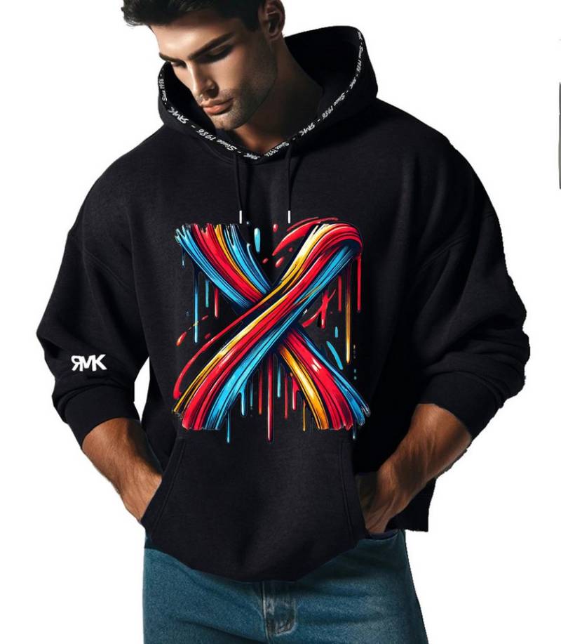 RMK Hoodie Herren Kapuzenpullover Pullover mit Kapuze Basic Longsleeve X von RMK