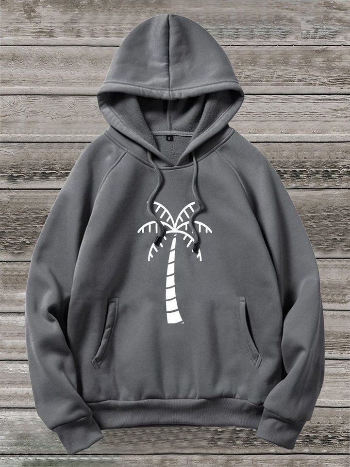 RMK Hoodie Herren Pullover Basic Kapuze Pulli Kapuzenpullover Seitentaschen Palme mit Kapuze von RMK