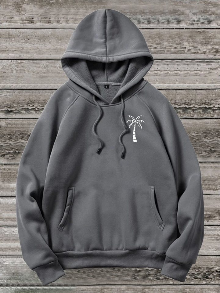 RMK Hoodie Herren Pullover Basic Kapuze Pulli Kapuzenpullover Seitentaschen Palme mit Kapuze von RMK