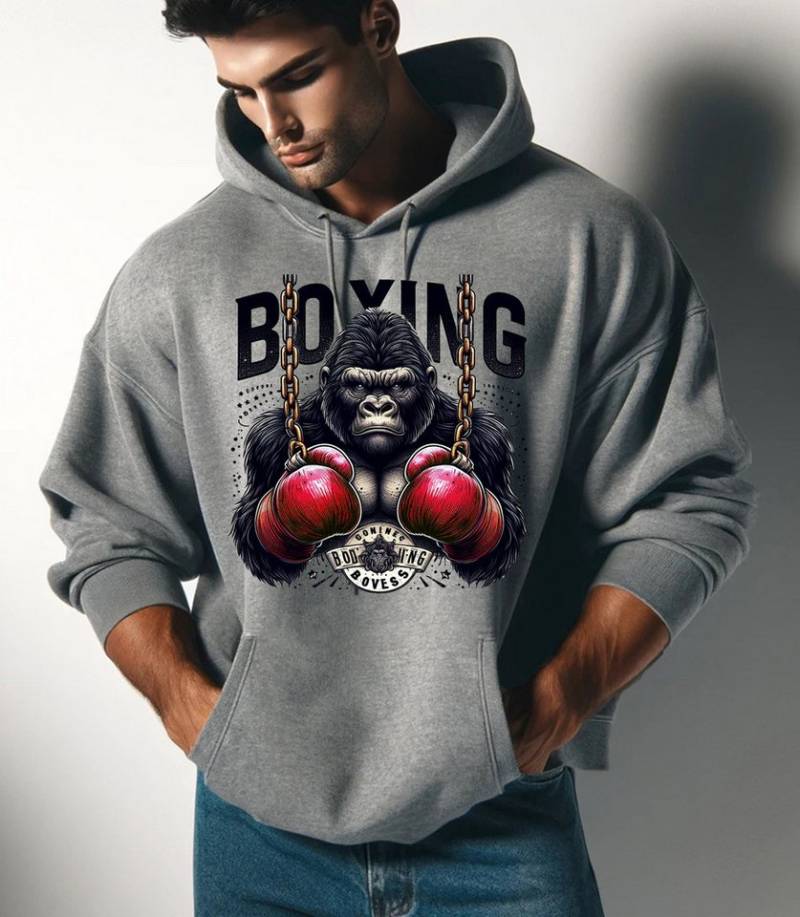RMK Hoodie Herren Pullover Kapuzenpullover Langarm Boxen Gym Gorilla Oversize mit Kapuze von RMK