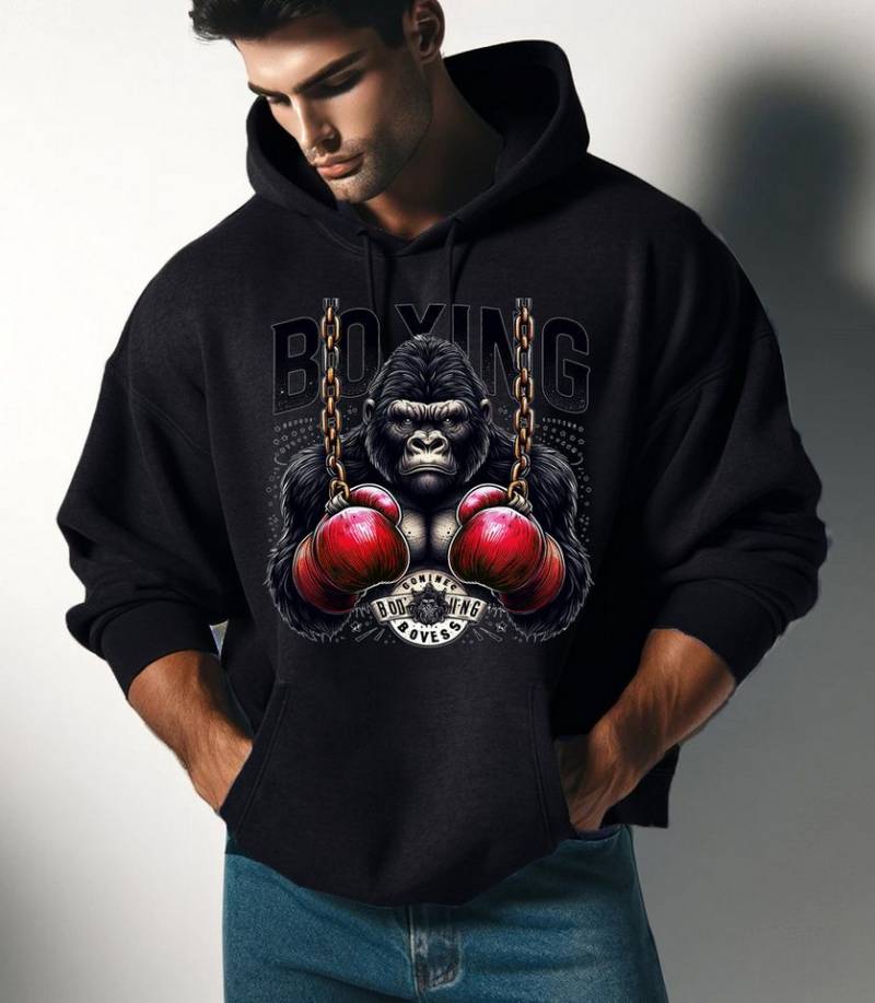 RMK Hoodie Herren Pullover Kapuzenpullover Langarm Boxen Gym Gorilla Oversize mit Kapuze von RMK