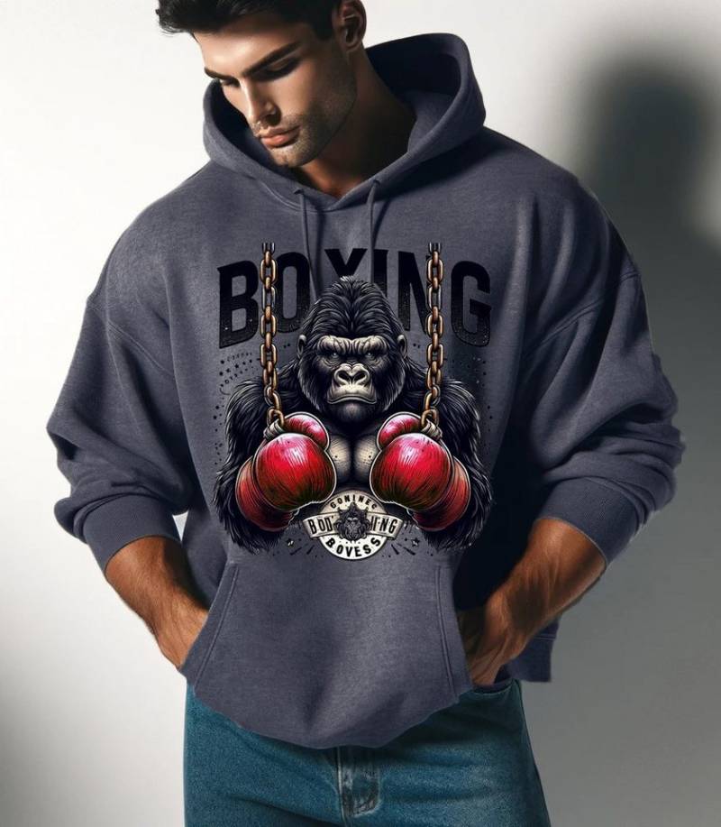 RMK Hoodie Herren Pullover Kapuzenpullover Langarm Boxen Gym Gorilla mit Kapuze von RMK