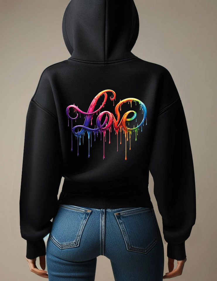 RMK Hoodie Kapuzenpullover Damen Pullover Oversized Sweatshirts Love Liebe mit Kapuze von RMK