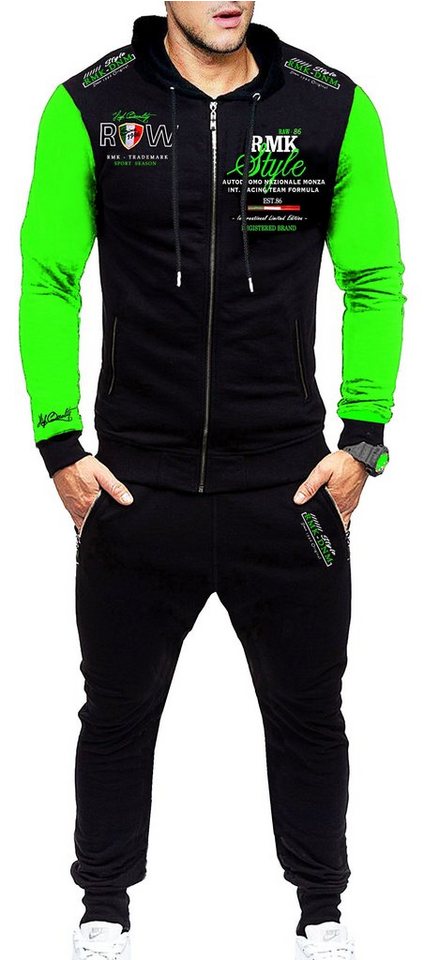 RMK Jogginganzug Herren Trainingsanzug Sportanzug Streetwear Fitness Clubwear Gym (2-tlg), mit Kapuze von RMK