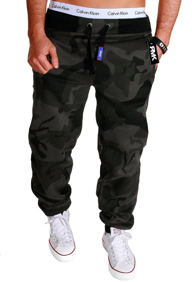 RMK Jogginghose Damen Trainingshose Fitnesshose Sporthose Camouflage Sweatpants elastischer Bund von RMK