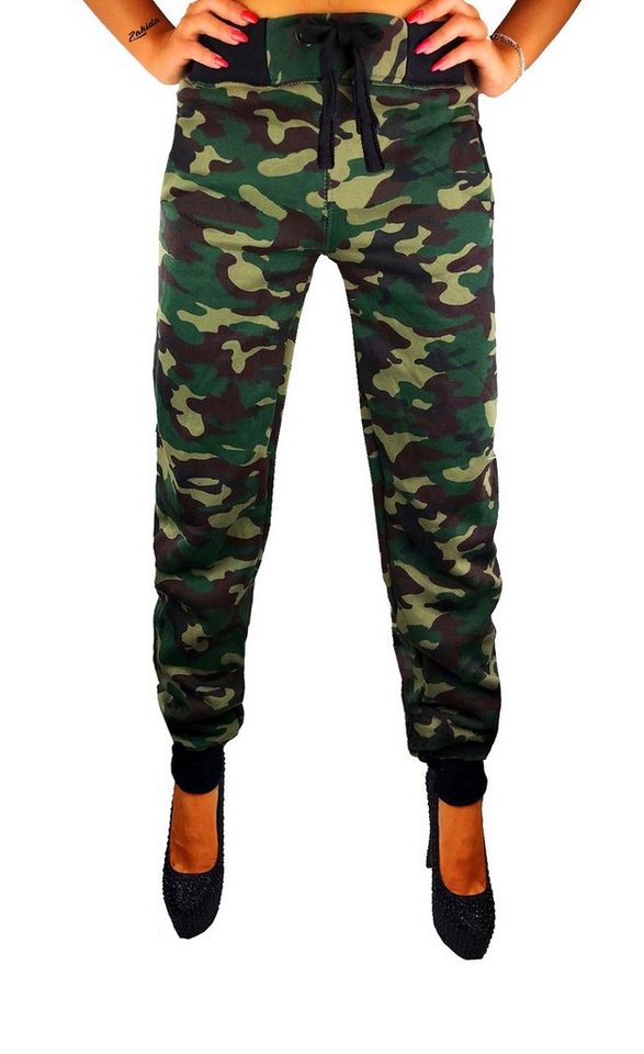 RMK Jogginghose Damen Trainingshose Fitnesshose Sporthose Camouflage Sweatpants elastischer Bund von RMK