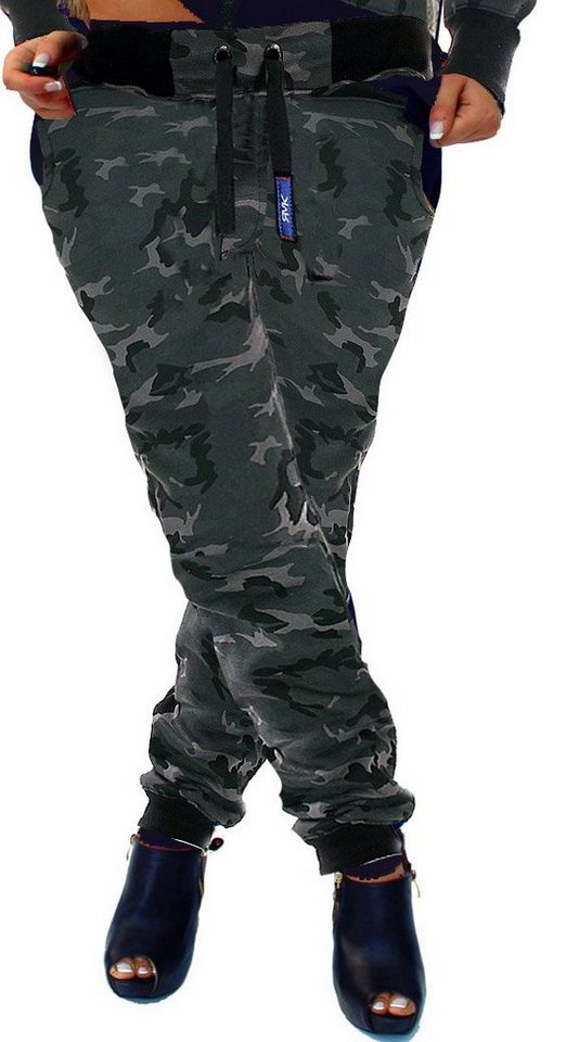 RMK Jogginghose Damen Trainingshose Fitnesshose Sporthose Camouflage Sweatpants elastischer Bund von RMK