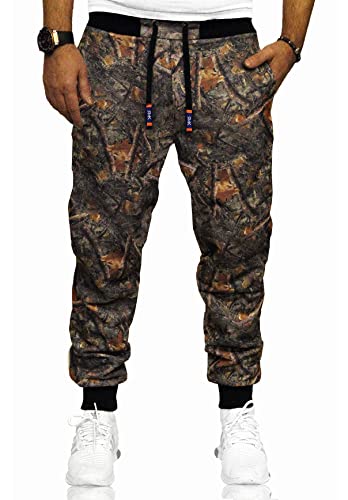 RMK Jogginghose Herren Jogger Männer Baumwolle Jungen H.02H.02 Camouflage-Wald 3XL von RMK