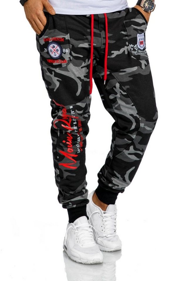 RMK Jogginghose Herren Trainingshose Sport Hose Jogger Fitness Marine Royal" in Unifarbe, in Camouflage, Elastikbund mit Tunnelzug" von RMK