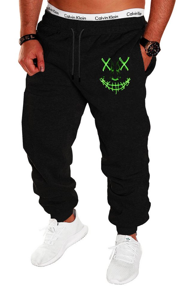 RMK Jogginghose Herren Trainingshose Sport Hose Uni Smile Smiley Elastikbund mit Tunnelzug von RMK