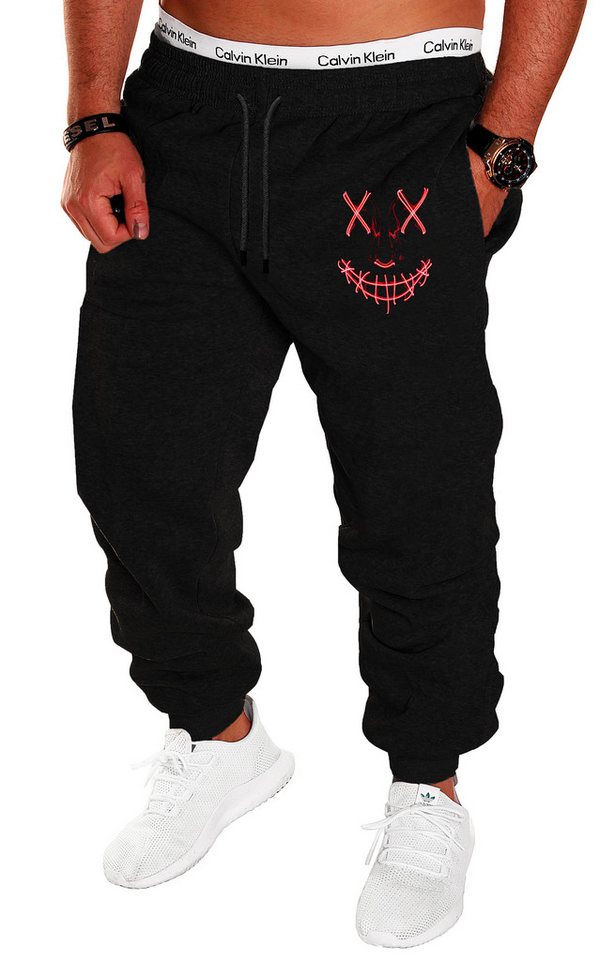 RMK Jogginghose Herren Trainingshose Sport Hose Uni Smile Smiley Elastikbund mit Tunnelzug von RMK