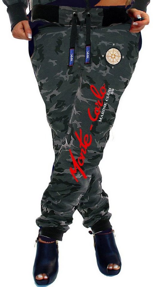 RMK Jogginghose Damen Trainingshose Fitnesshose Sporthose Camouflage Uni Monte Carlo elastischer Bund von RMK