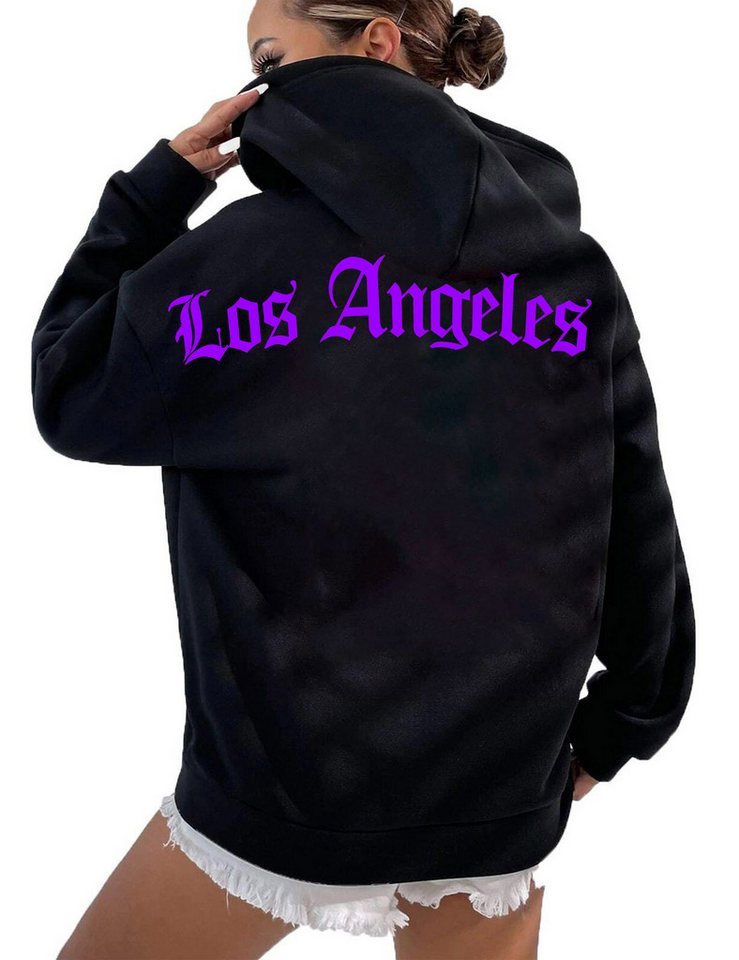 RMK Kapuzenpullover Damen Hoodie Pullover mit Kapuze Loose Fit Oversize Los Angeles LA mit Baumwolle von RMK
