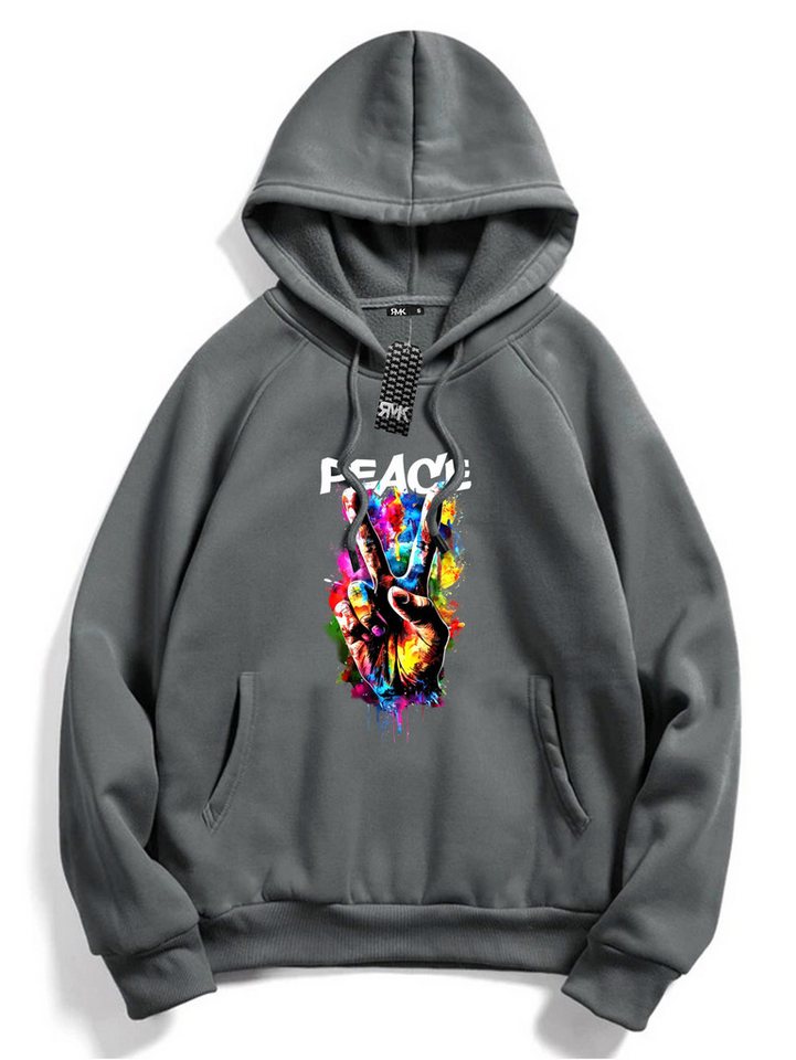 RMK Kapuzenpullover Damen Hoodie Pullover mit Kapuze Pulli Frieden Peace von RMK