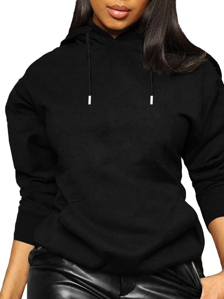 RMK Kapuzenpullover Damen Hoodie Pullover mit Kapuze Sweater Langarmshirt in Unifarbe von RMK