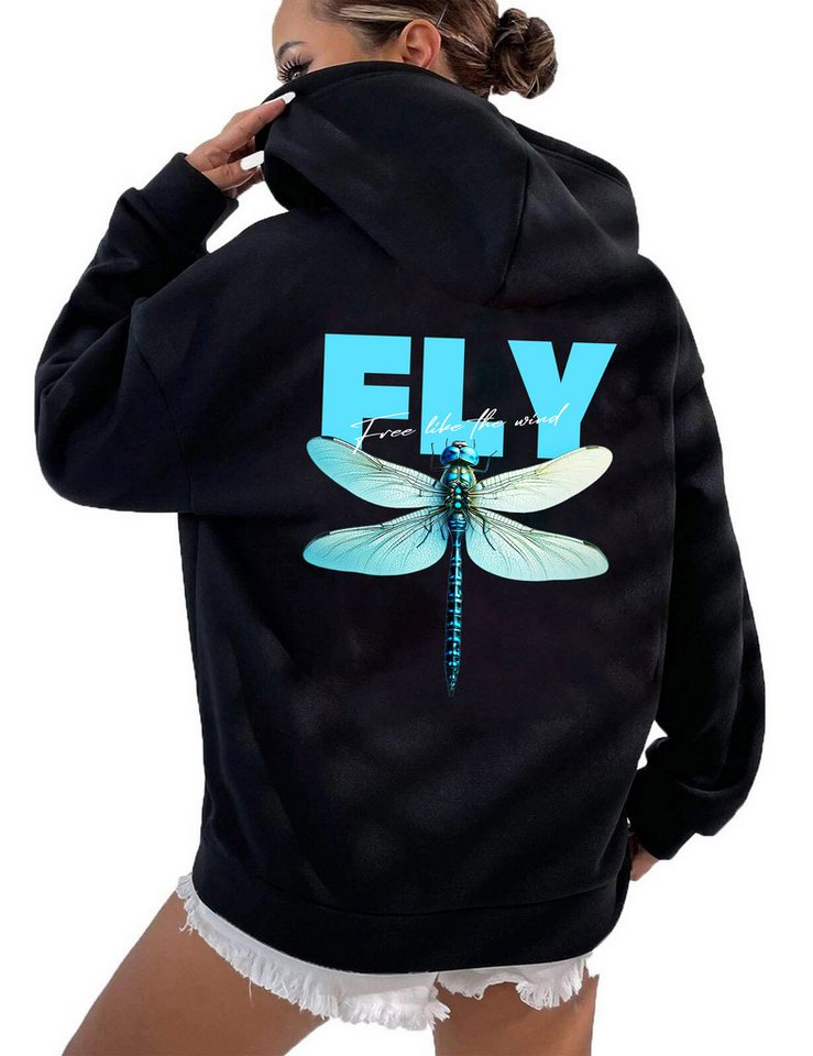 RMK Kapuzenpullover Damen Winter Pullover Fly Libelle von RMK