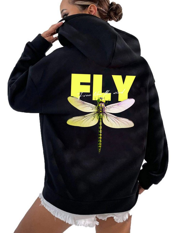 RMK Kapuzenpullover Damen Winter Pullover Fly Libelle von RMK