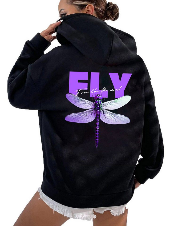 RMK Kapuzenpullover Damen Winter Pullover Fly Libelle von RMK