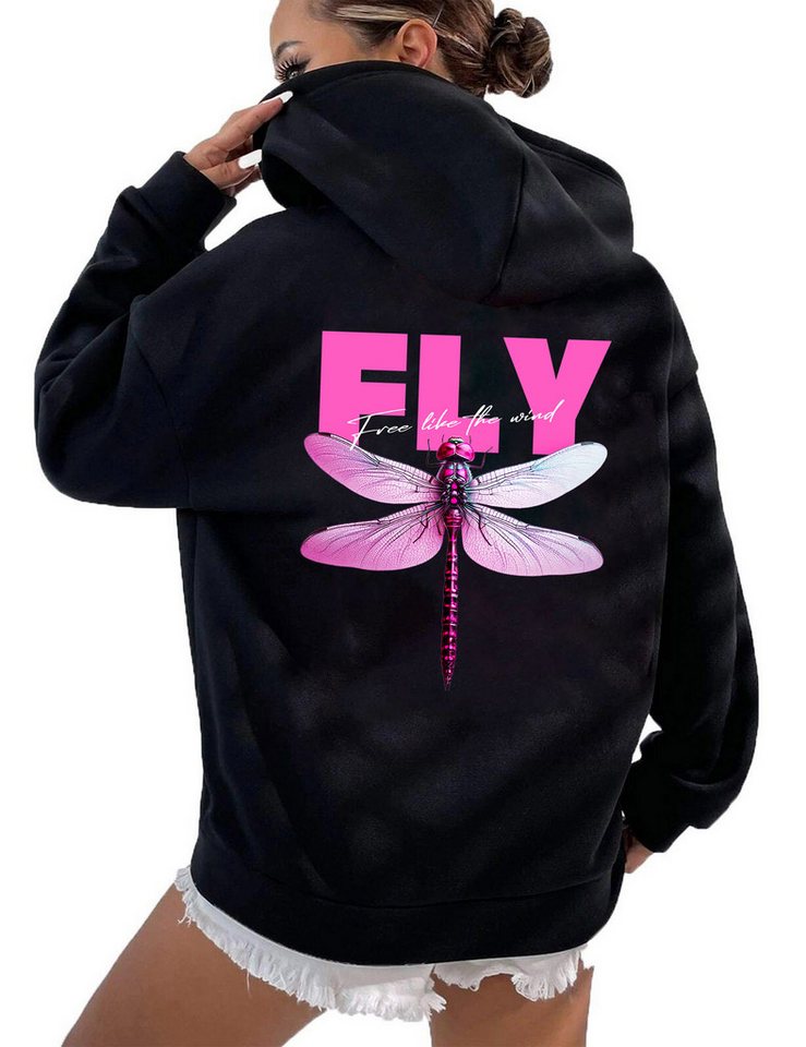 RMK Kapuzenpullover Damen Winter Pullover Fly Libelle von RMK