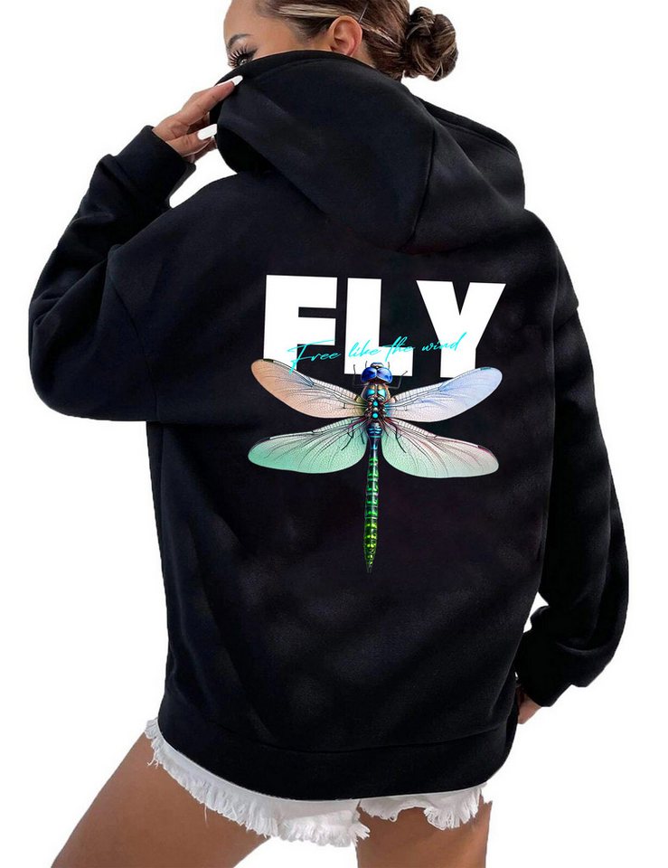 RMK Kapuzenpullover Damen Winter Pullover Fly Libelle von RMK