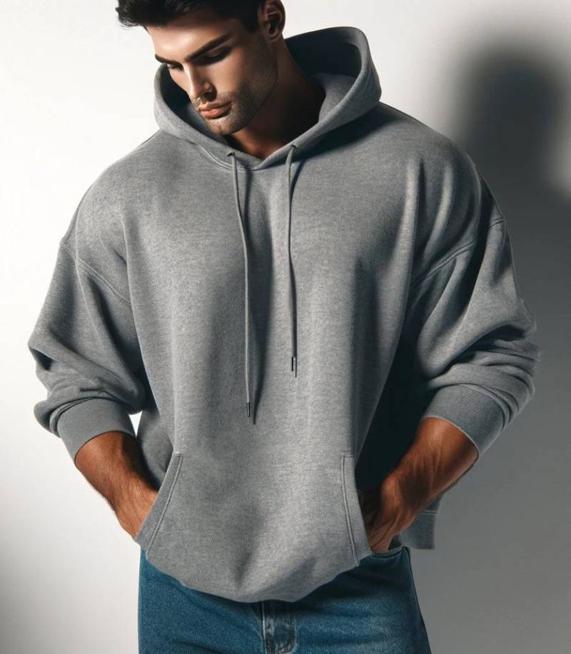 RMK Kapuzenpullover Herren Hoodie Pullover Langarmshirt Oversize mit 2 Taschen in Unifarbe, mit Kapuze von RMK