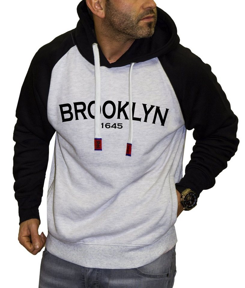 RMK Kapuzenpullover Herren Hoodie mit Kapuze und Aufdruck Brooklyn von RMK