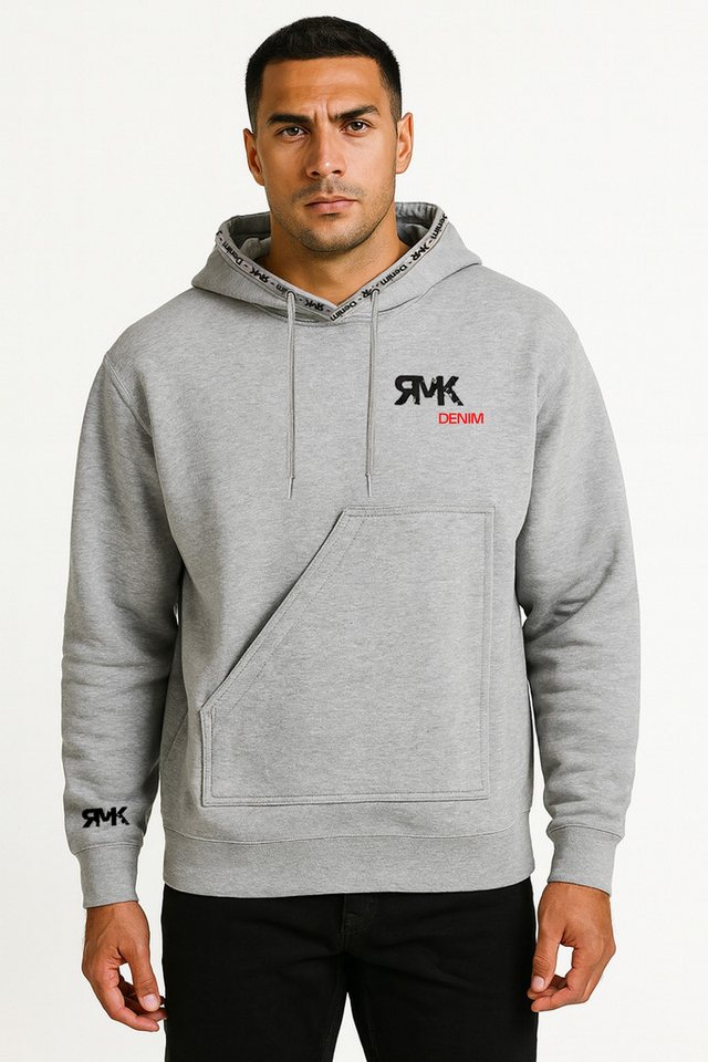 RMK Kapuzenpullover Herren Winter Pullover Bolsa Hoodie mit Bauchtasche mit Kapuze von RMK