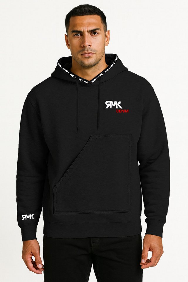 RMK Kapuzenpullover Herren Winter Pullover Bolsa Hoodie mit Bauchtasche mit Kapuze von RMK