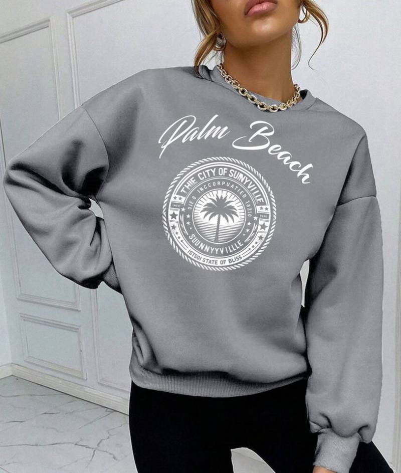 RMK Rundhalspullover Damen Pulli Pullover Hoodie Oversize Loose Fit Basic Rundhals-Ausschnitt von RMK