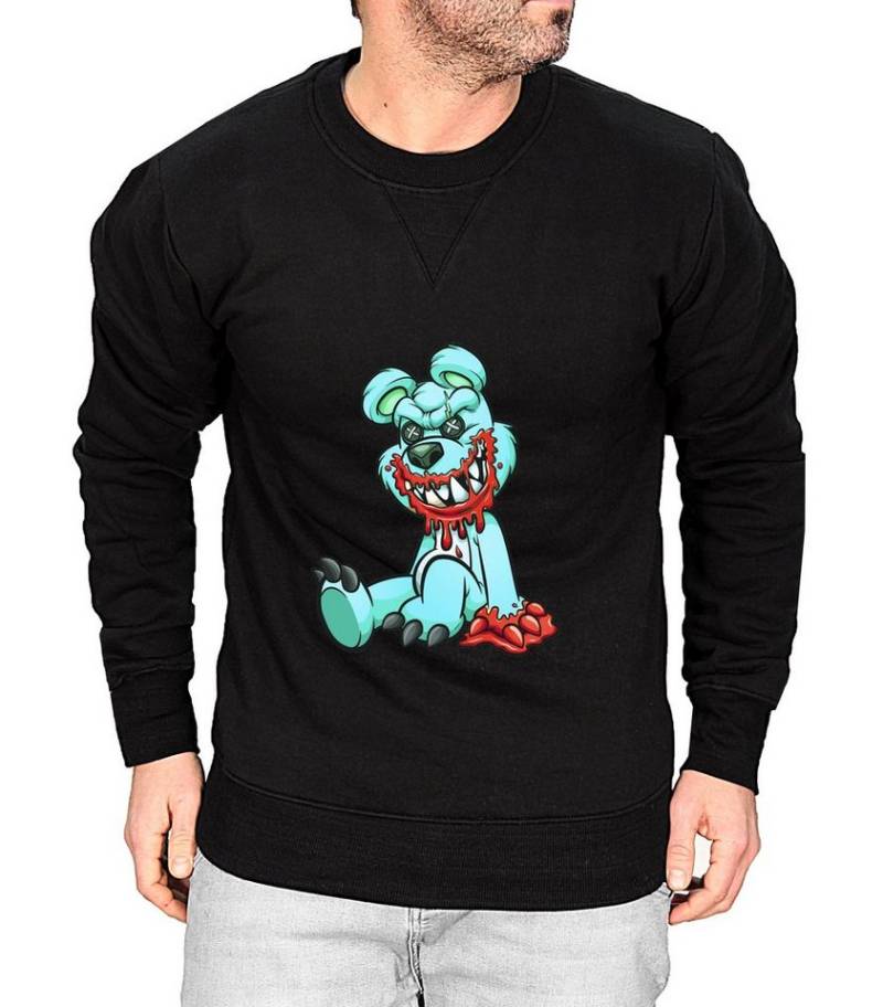 RMK Rundhalspullover Herren Pullover Langarmshirt Sweatshirt Pulli Cartoon Runder Hals von RMK