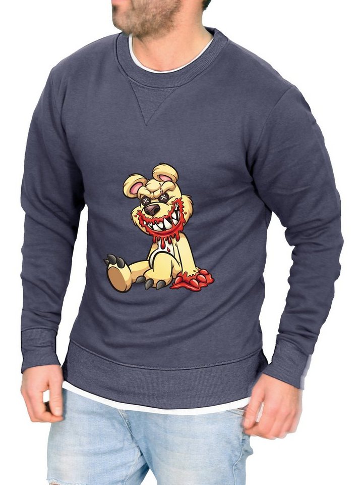 RMK Rundhalspullover Herren Pullover Langarmshirt Sweatshirt Pulli Cartoon Runder Hals von RMK