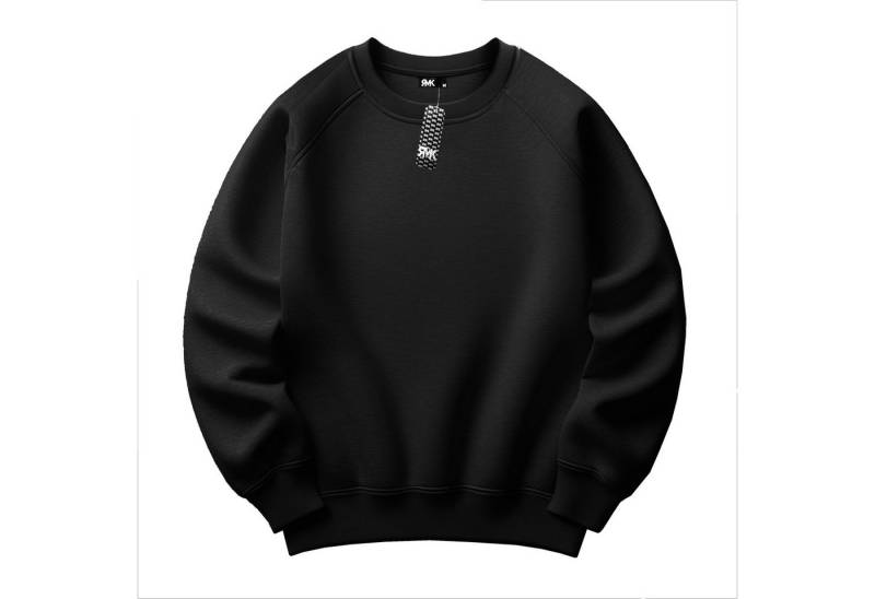 RMK Rundhalspullover Herren Pullover Langarmshirt Sweatshirt Pulli Loose Fit Oversize in Unifarbe von RMK