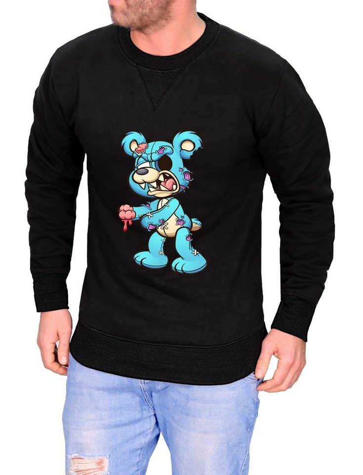 RMK Rundhalspullover Herren Pullover Langarmshirt Sweatshirt Pulli mit Cartoon Motiv von RMK