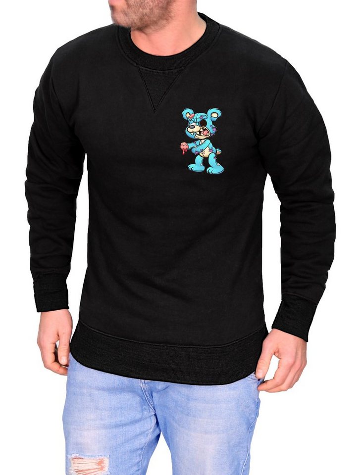 RMK Rundhalspullover Herren Pullover Langarmshirt Sweatshirt Pulli mit Cartoon Motiv von RMK