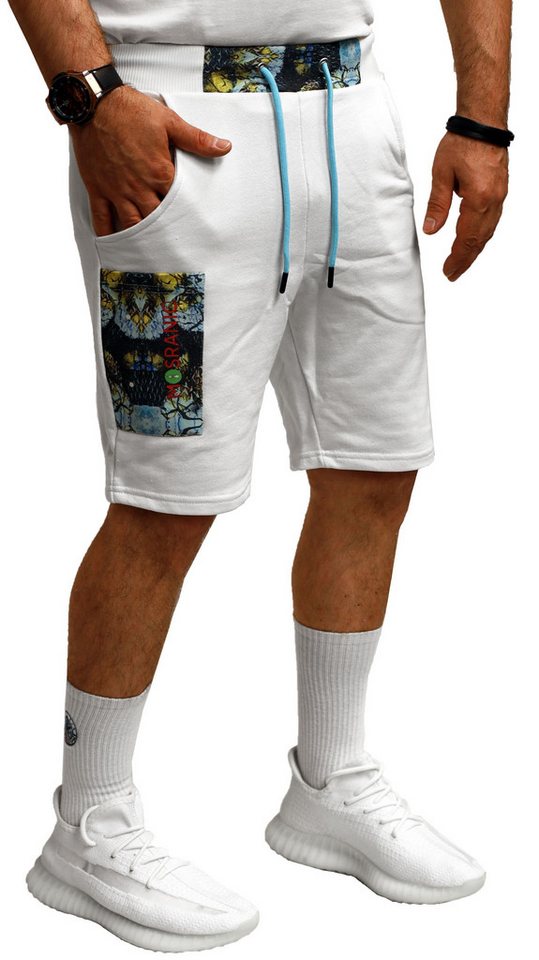 RMK Shorts Herren Short kurze Hose Sommer Bermuda Basic Einfarbig Elastikbund mit Tunnelzug von RMK