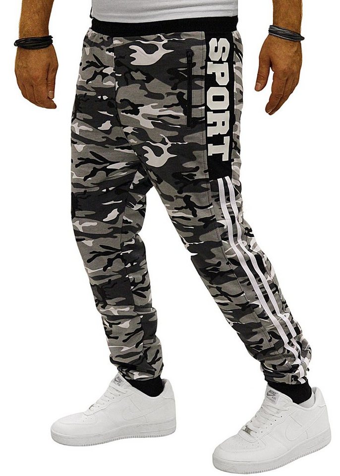 RMK Sporthose Herren Trainingshose Jogginghose Fitnesshose Camouflage Army Tarn Hose von RMK