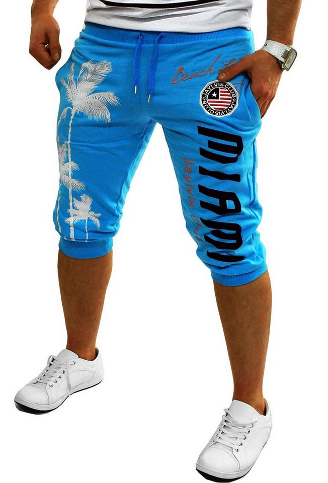 RMK Sweatshorts Herren Bermuda Short 3/4 Hose Kurze Jogginghose Sport Miami Elastikbund mit Tunnelzug von RMK