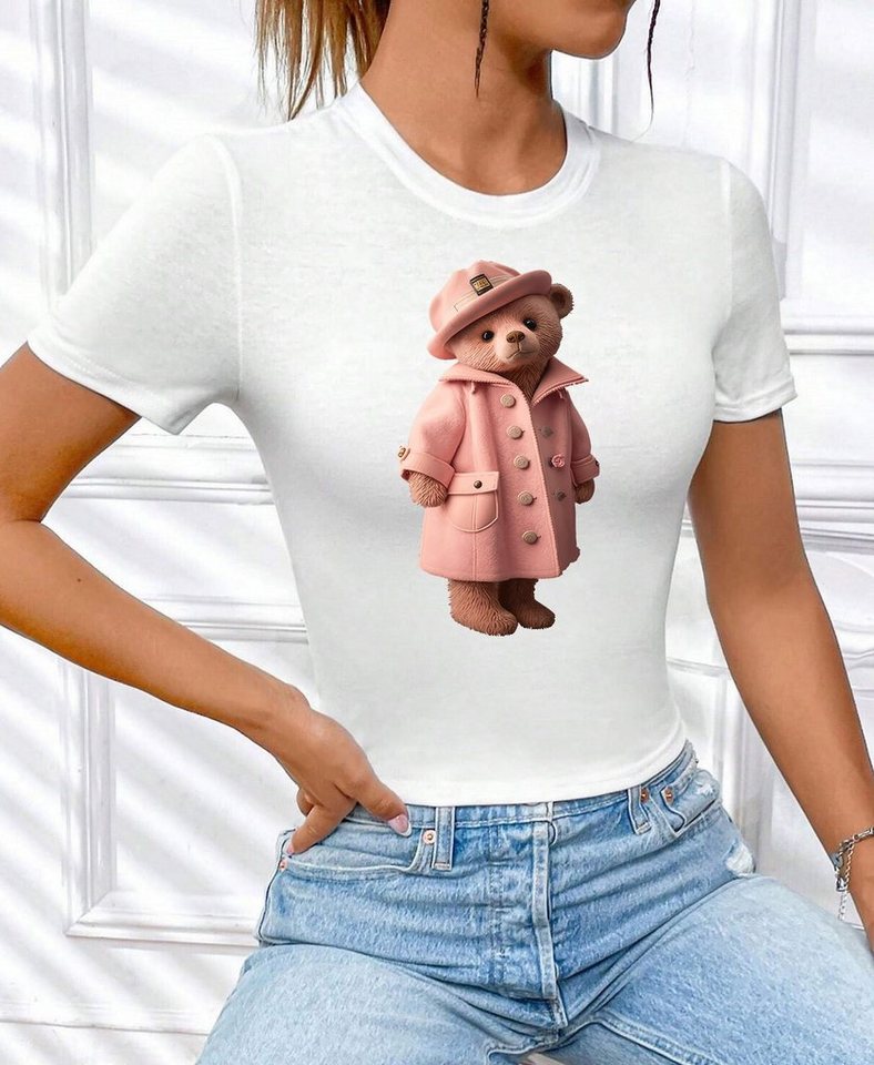 RMK T-Shirt Damen Shirt T-Shirt kurzarm Rundhalsshirt Teddy Bär von RMK