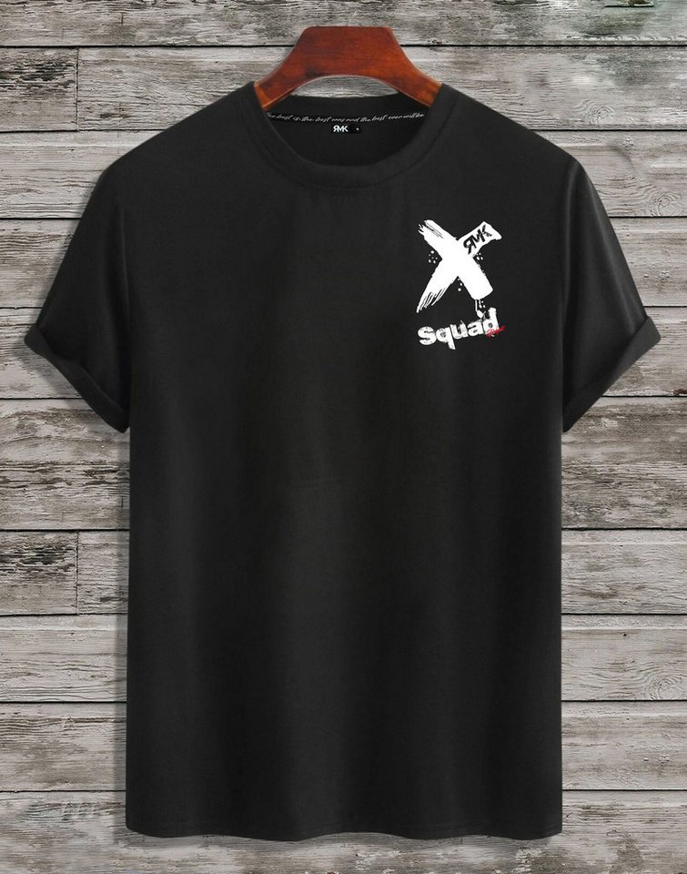 RMK T-Shirt Herren Shirt Basic Rundhals mit X Aufdruck von RMK