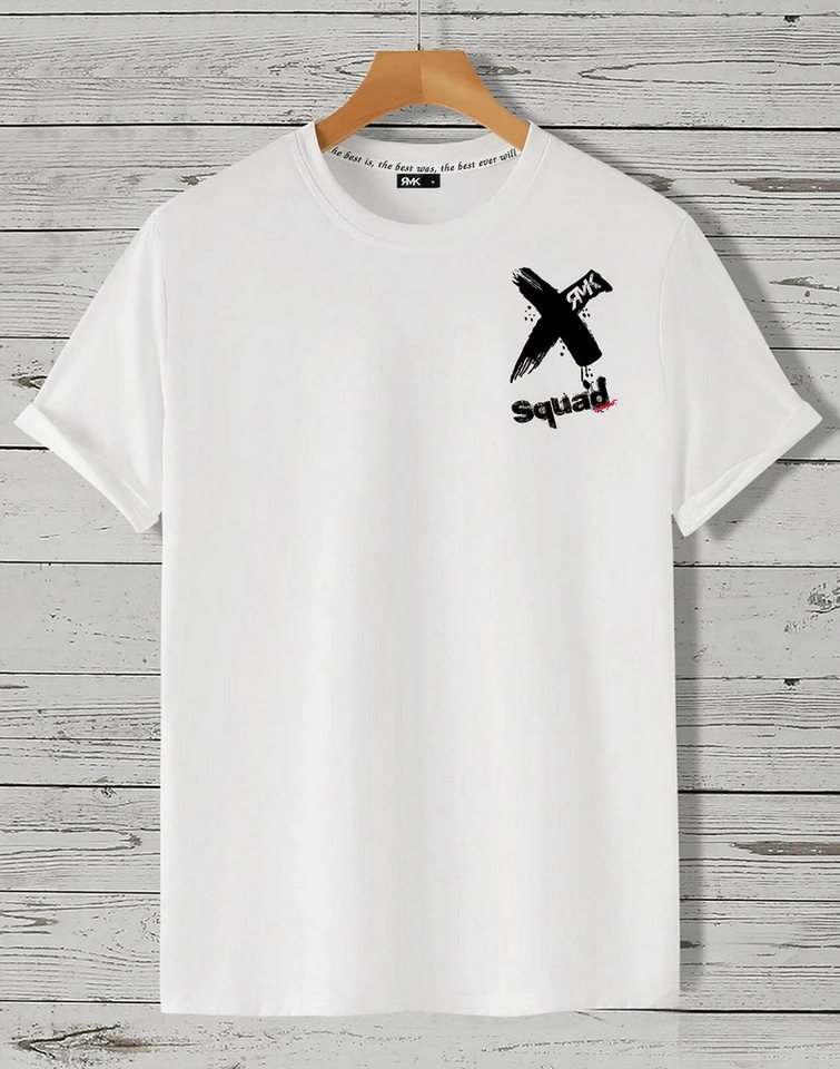 RMK T-Shirt Herren Shirt Basic Rundhals mit X Aufdruck von RMK