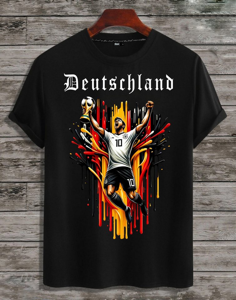 RMK T-Shirt Herren Shirt Fan Trikot Rundhals-Ausschnitt Deutschland Germany EM aus Baumwolle von RMK