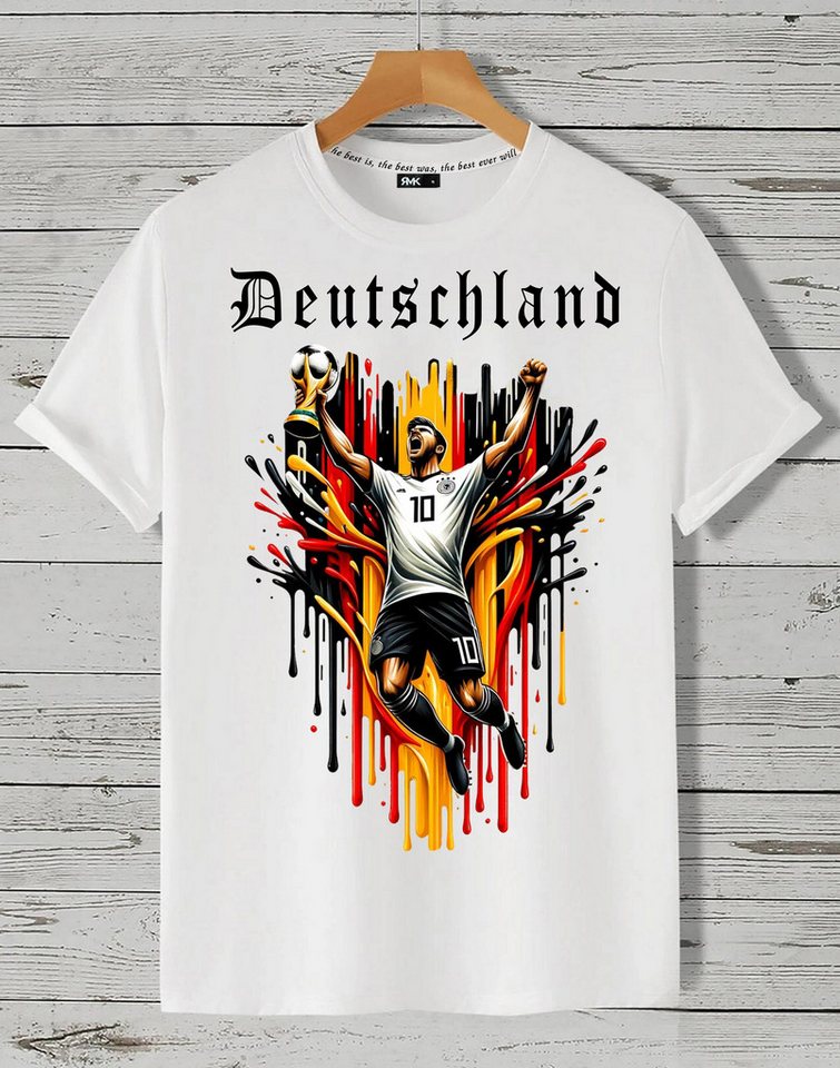 RMK T-Shirt Herren Shirt Fan Trikot Rundhals-Ausschnitt Deutschland Germany EM aus Baumwolle von RMK