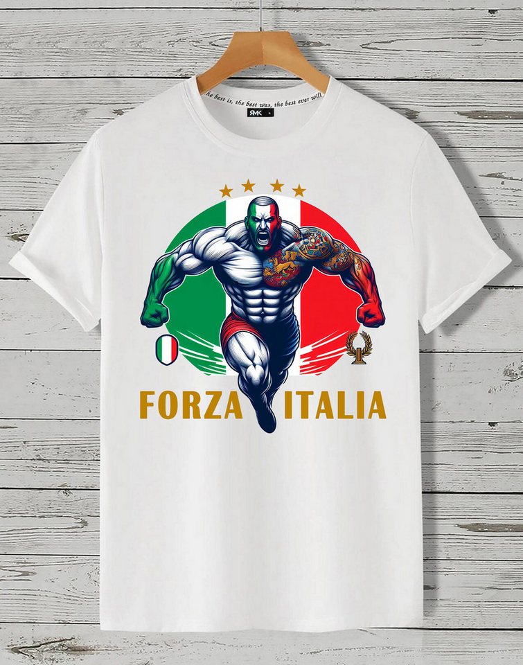 RMK T-Shirt Herren Shirt Fan Trikot Rundhals-Ausschnitt Italien Italy Italia EM aus Baumwolle von RMK